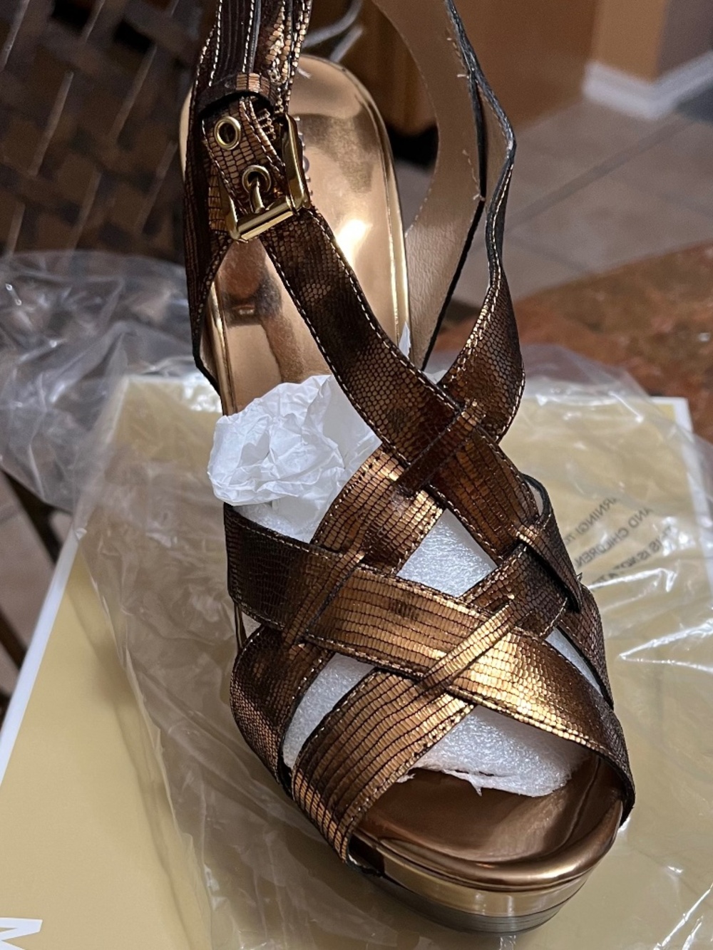 Michael Kors Bronze Platform Heels
